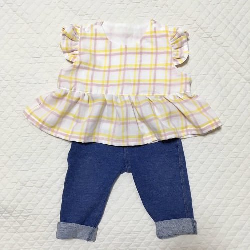 「佐藤かなが作る赤ちゃんのための服と小物」で作ったインナーつきワンピース